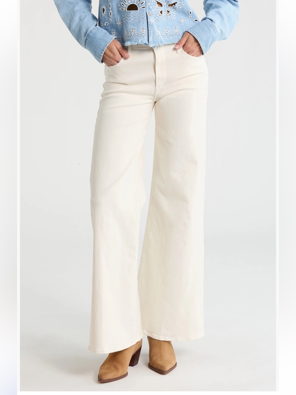 MOTHER THE TWISTER SKIMP JEAN IN CREAM PUFFS size 28 - Picture 3 of 10